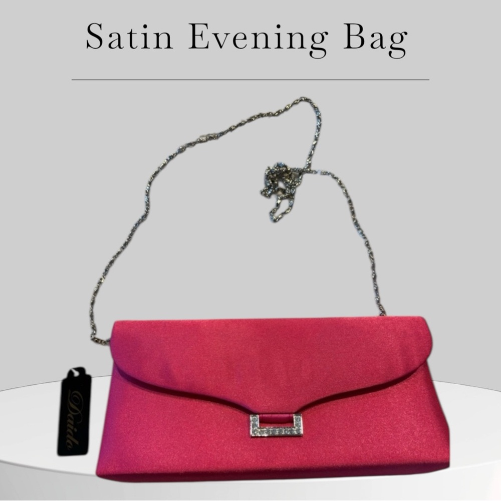 NWT Satin Evening Bag Hot Pink